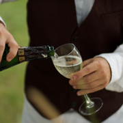 Waiter pouring wine