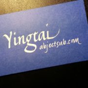 Namecard saying "Yingtai: abjectsub.com